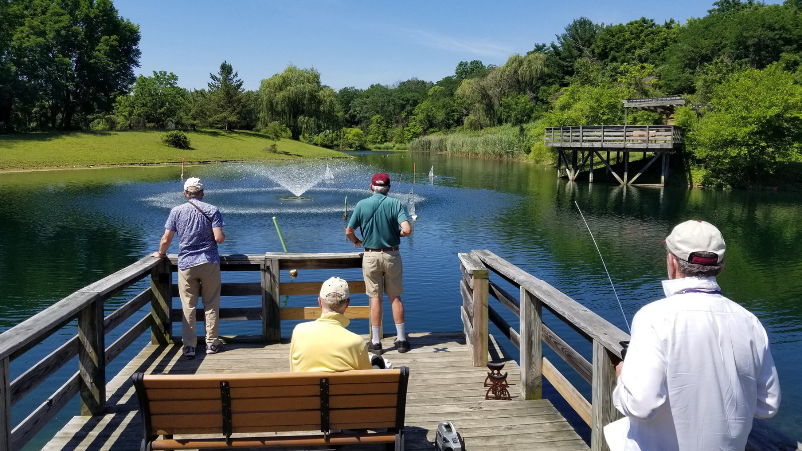 Fishing with friends at Charlestown senior living community Fishing with friends at Charlestown senior living community