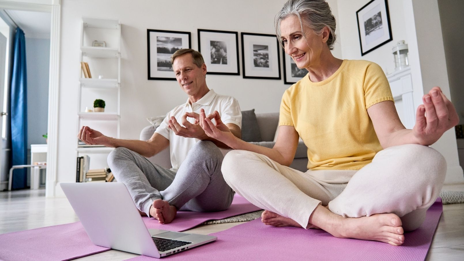 Couple doing yoga Couple doing yoga