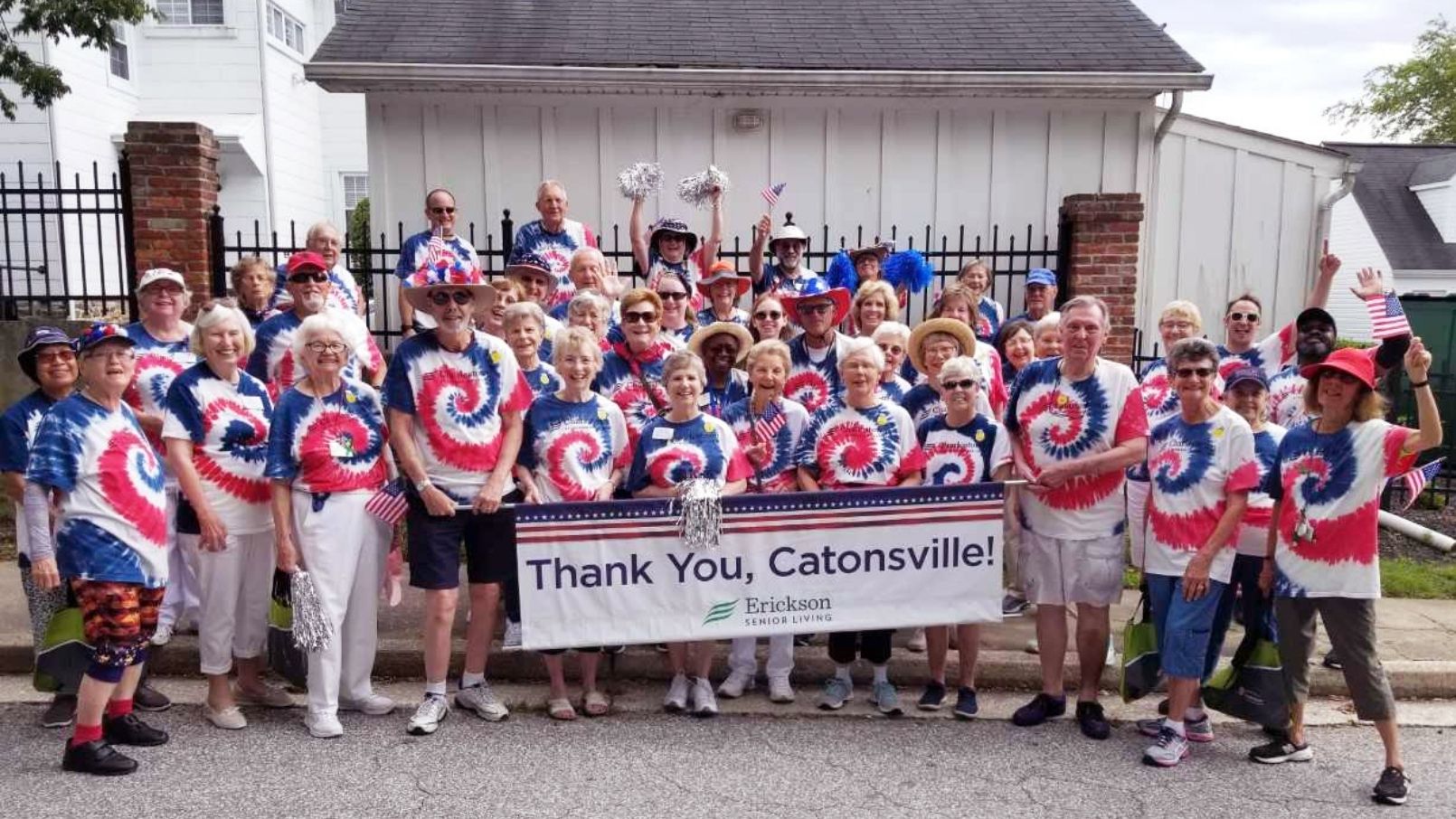 the Charlestown Cheers pictured holding a banner