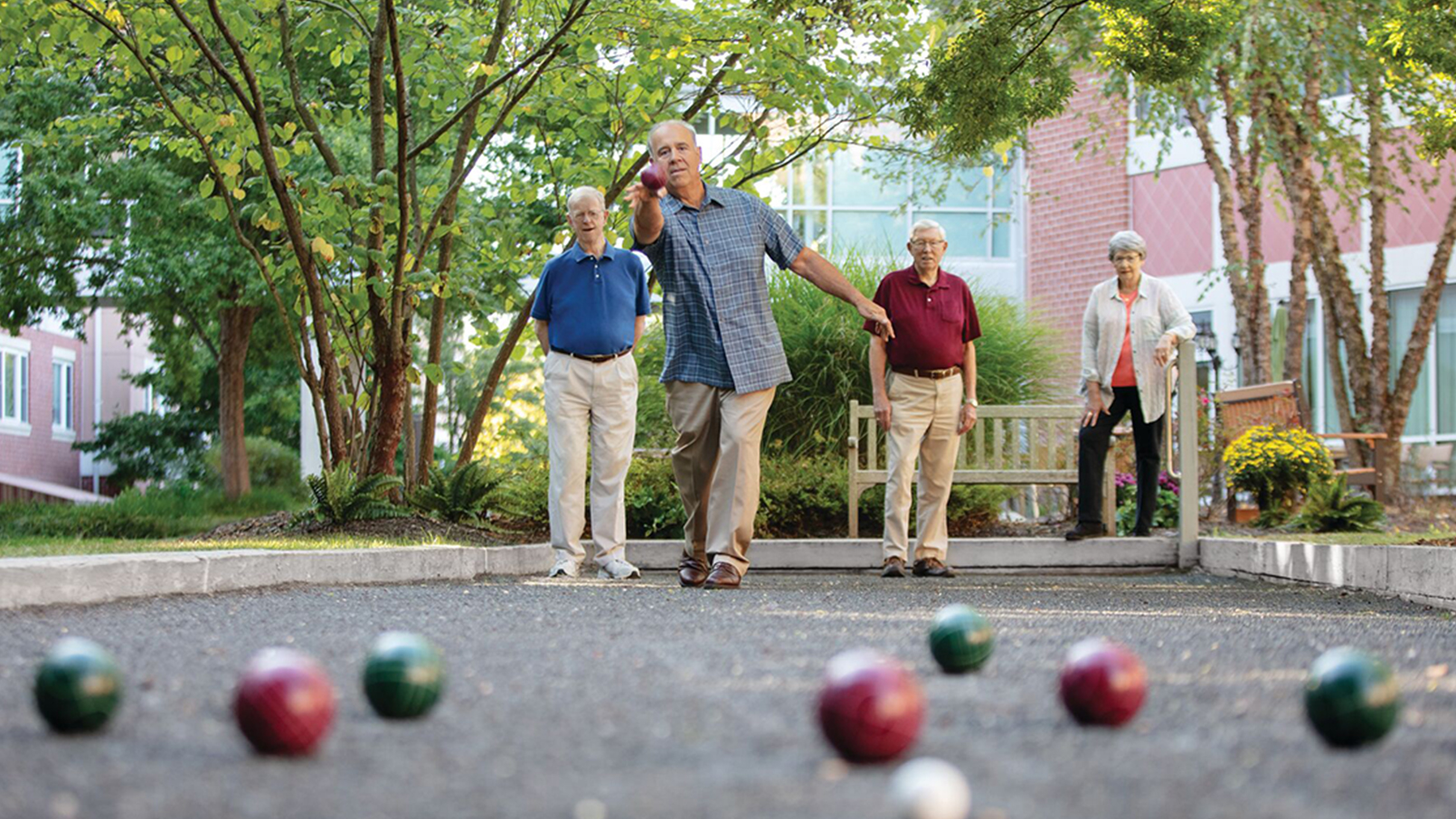 Residents playing bocce Residents playing bocce