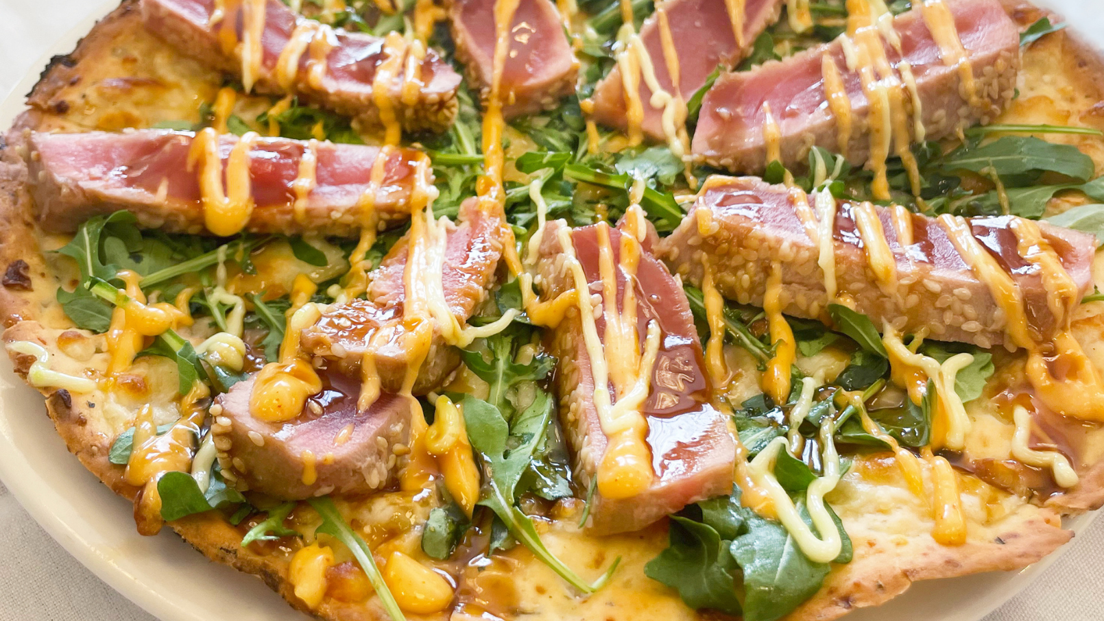 Sesame tuna pizza Sesame tuna pizza