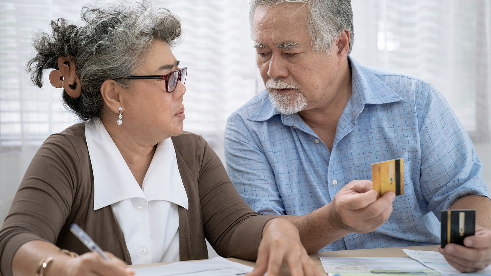Two people having a discussion