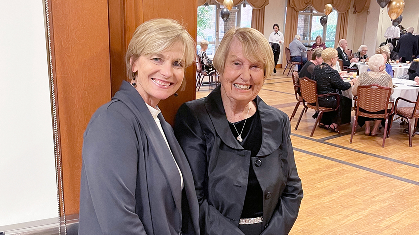 Laurie Phillips with resident Meg Cataldo