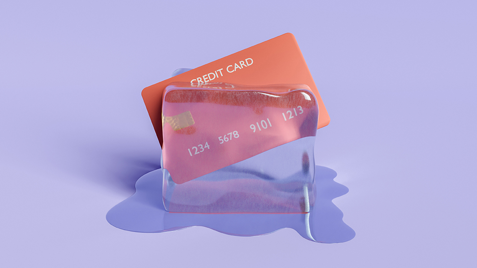 credit card in ice cube