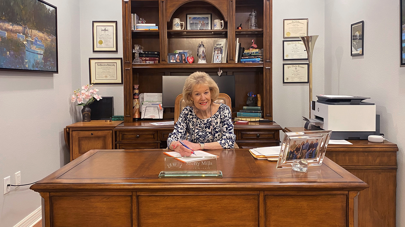 Resident of Eagle's Trace in West Houston enjoys retirement living after a rewarding career.