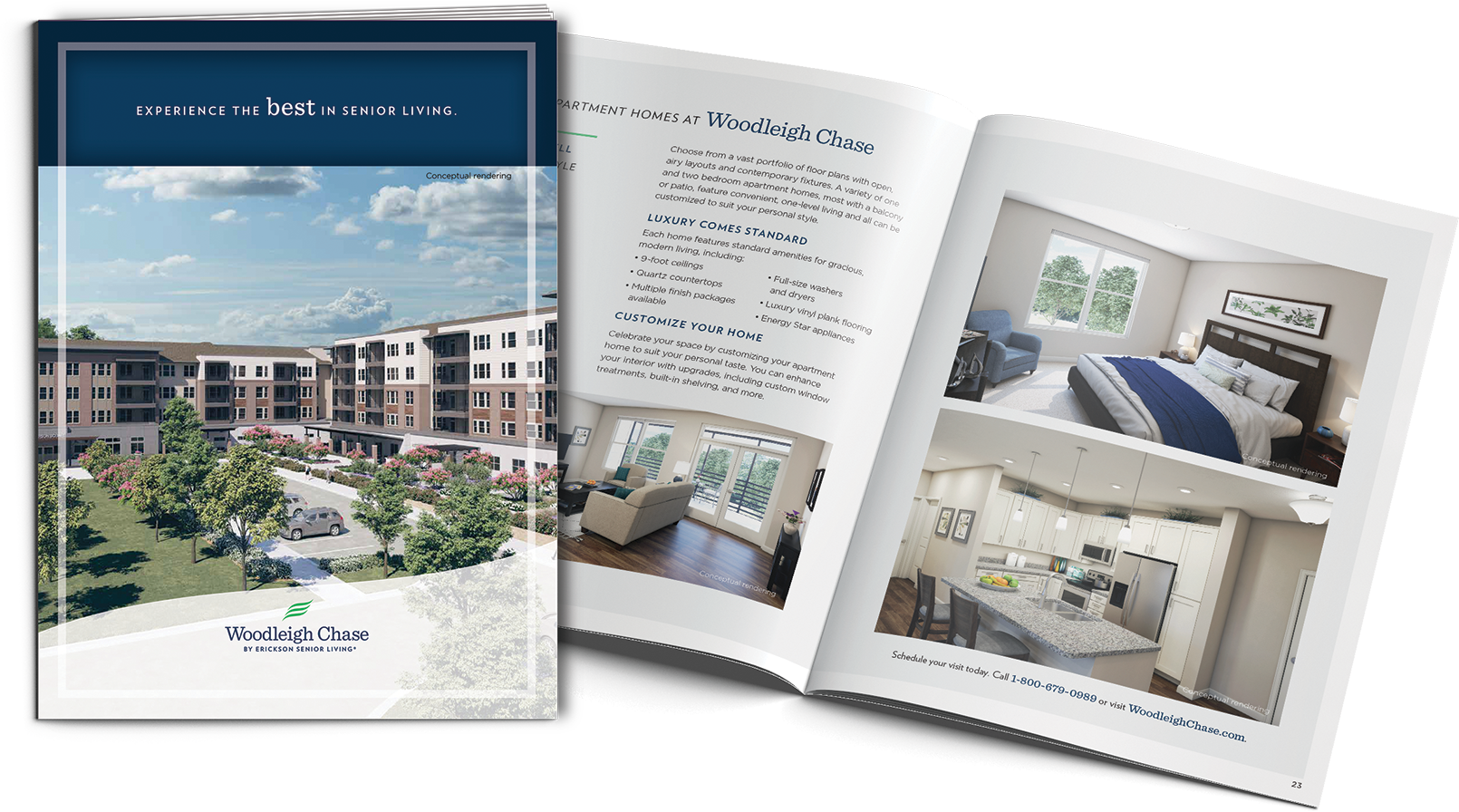 Woodleigh Chase brochure cover and interior spread.