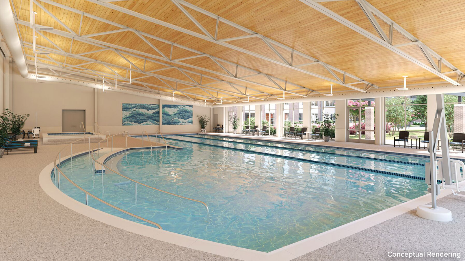 Erickson Senior Living view of indoor swimming pool
