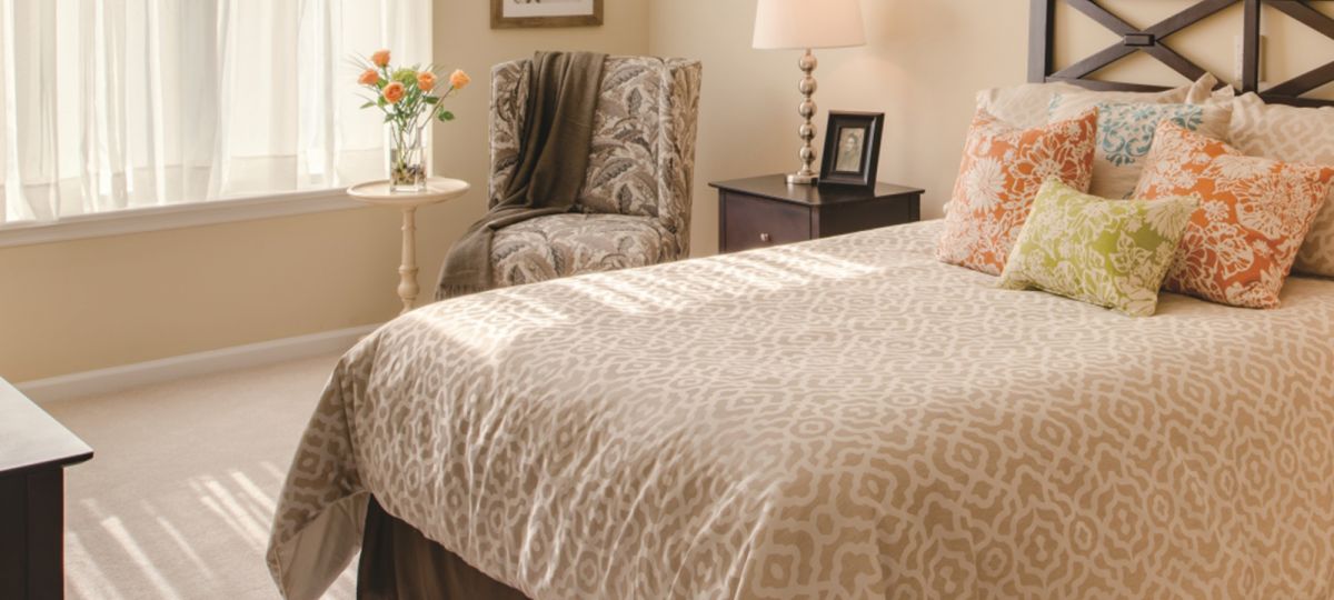 Bedroom in Paxton apartment home.