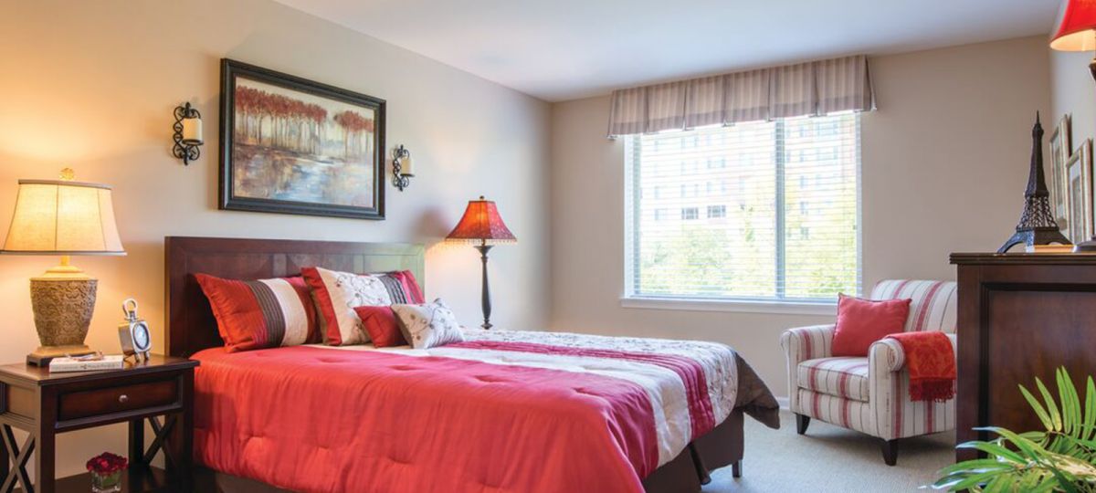 Bedroom in Franklin apartment home.