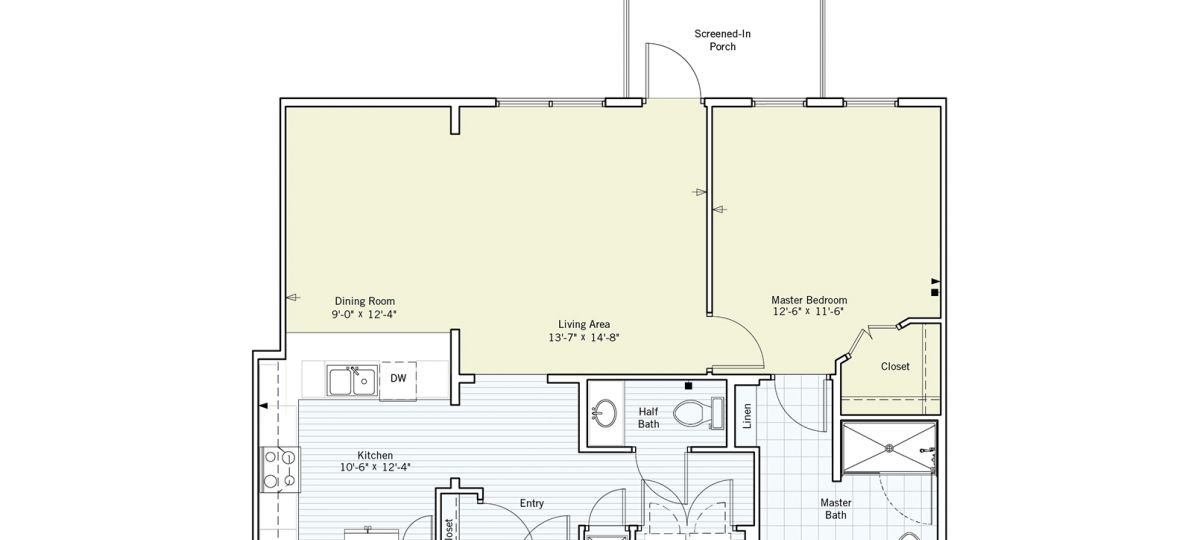 2D floor plan for the Brazos apartment at Eagle's Trace Senior Living in Houston, TX