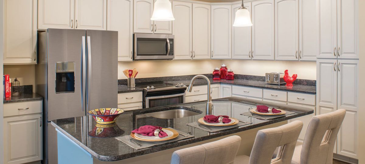 Kitchen in the Potomac apartment home.