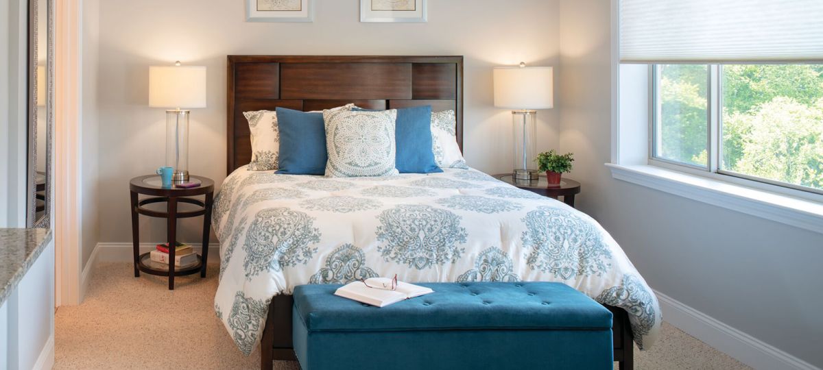 Bedroom in studio apartment home.