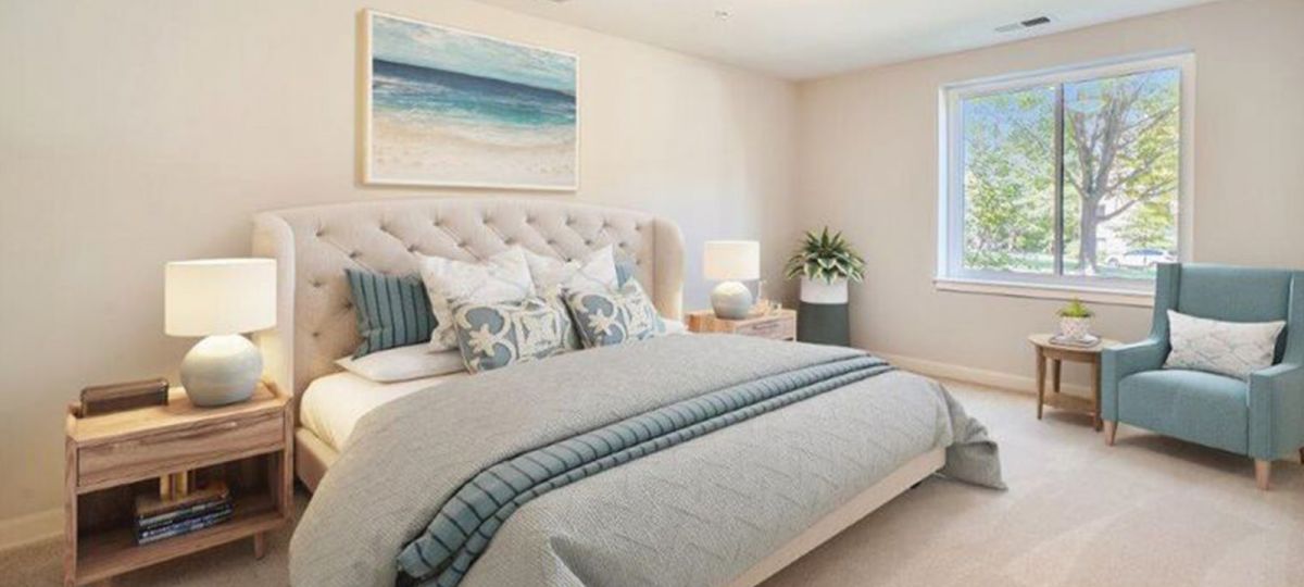 Bedroom in historic Charlestown apartment home.