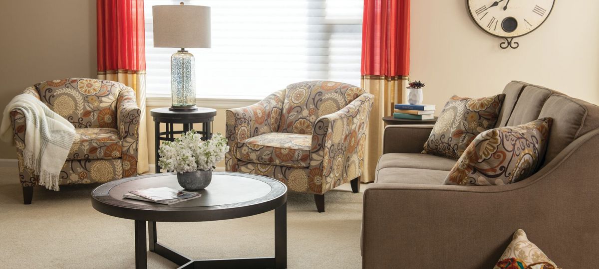 Living room in Preston apartment home.