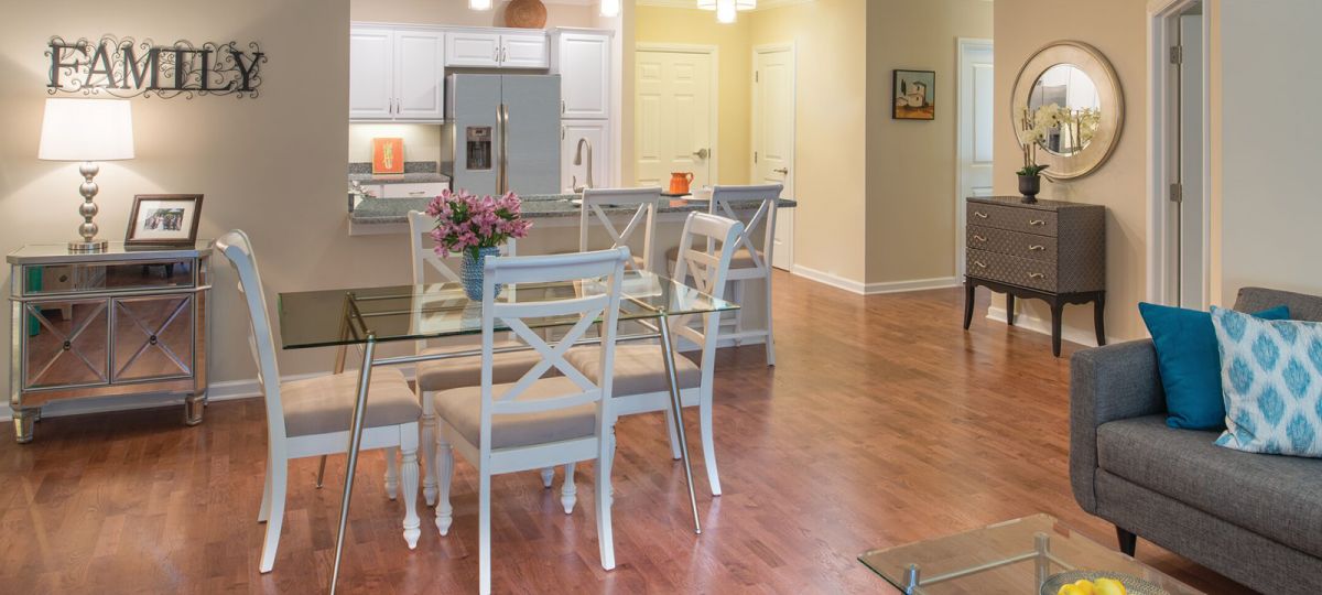 Dining room in Hartley apartment home.