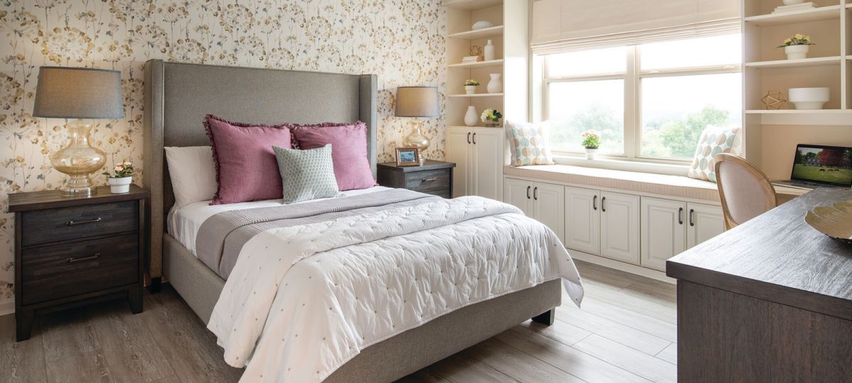 Bedroom in Fairmont apartment home.