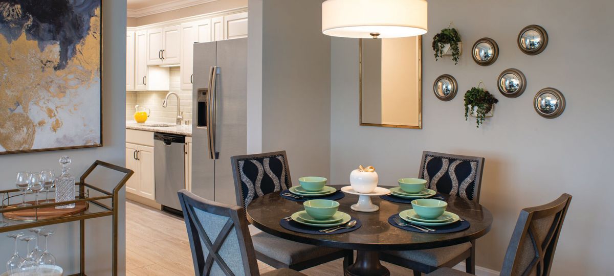 Dining room in Fairmont apartment home.