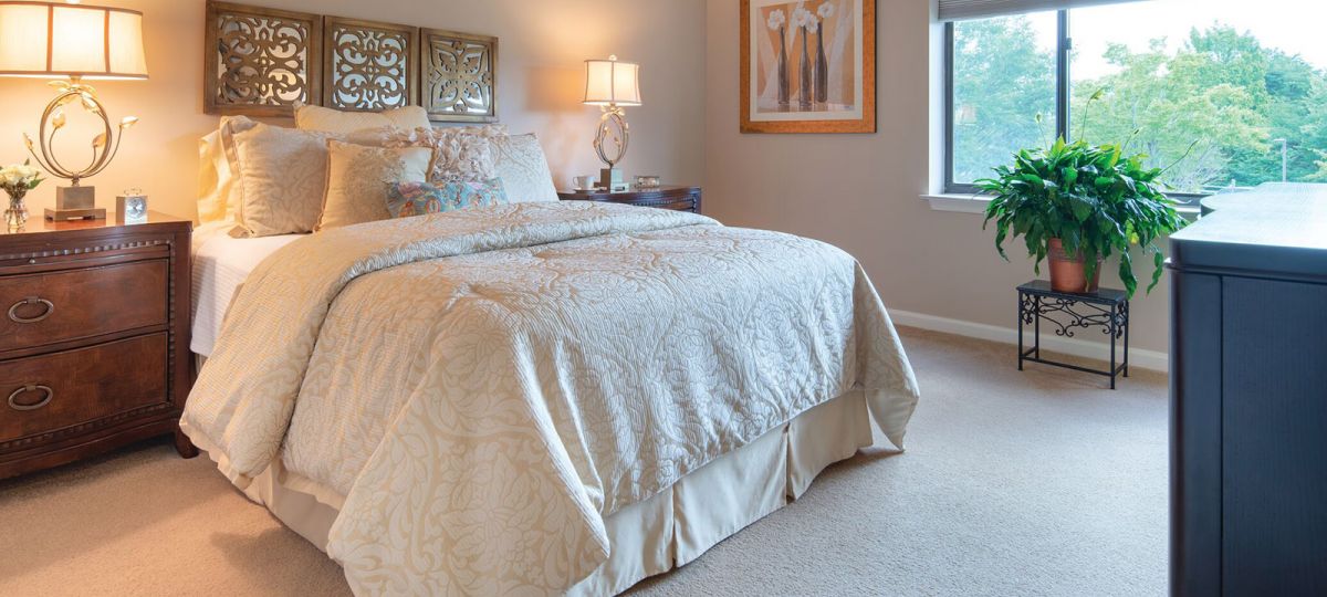 Bedroom in Manchester apartment home.