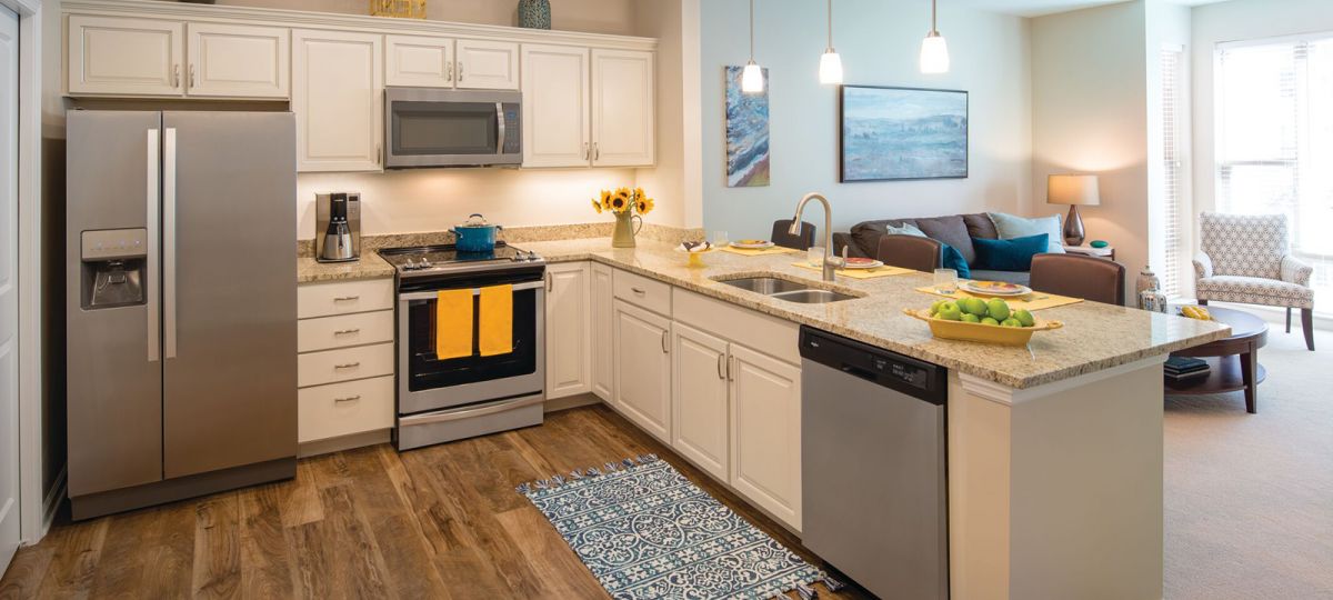Kitchen in Bradford apartment home.