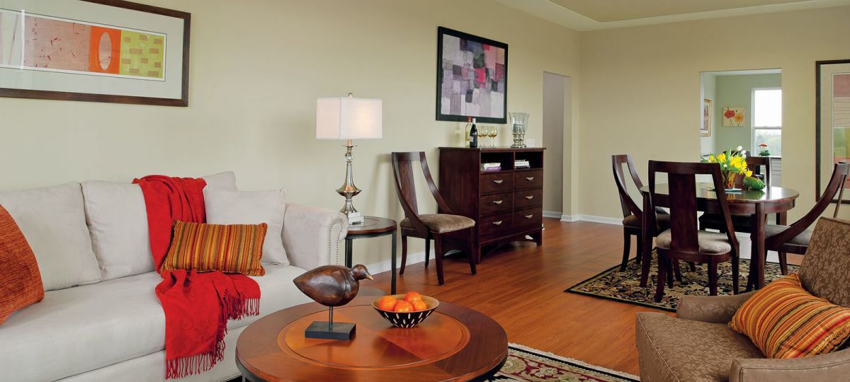 Living room in Washington apartment home.