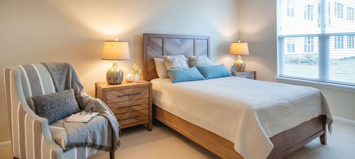 Bedroom in Chadwick apartment home.
