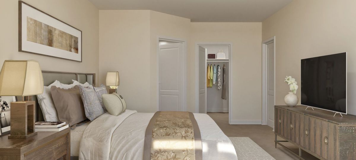 Rendering of a Northvale bedroom.