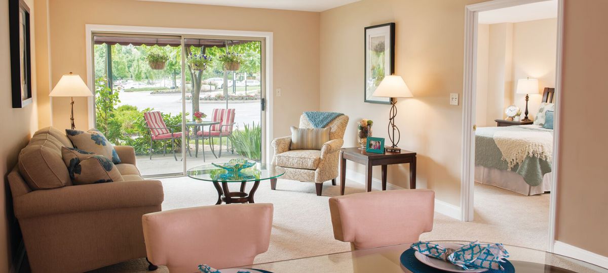 Living room in Fremont apartment home.