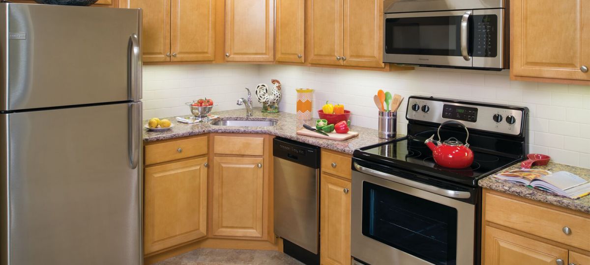 Kitchen in Hastings apartment home.