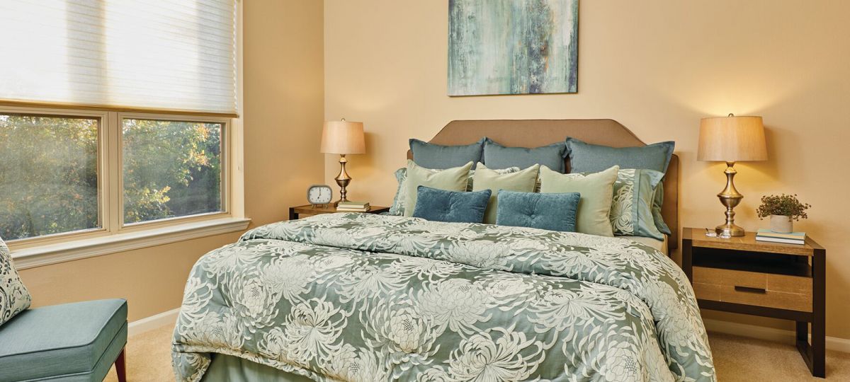 Bedroom in Fairmont apartment home.
