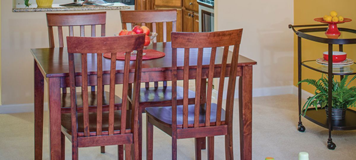 Dining room in Hawthorne apartment home.