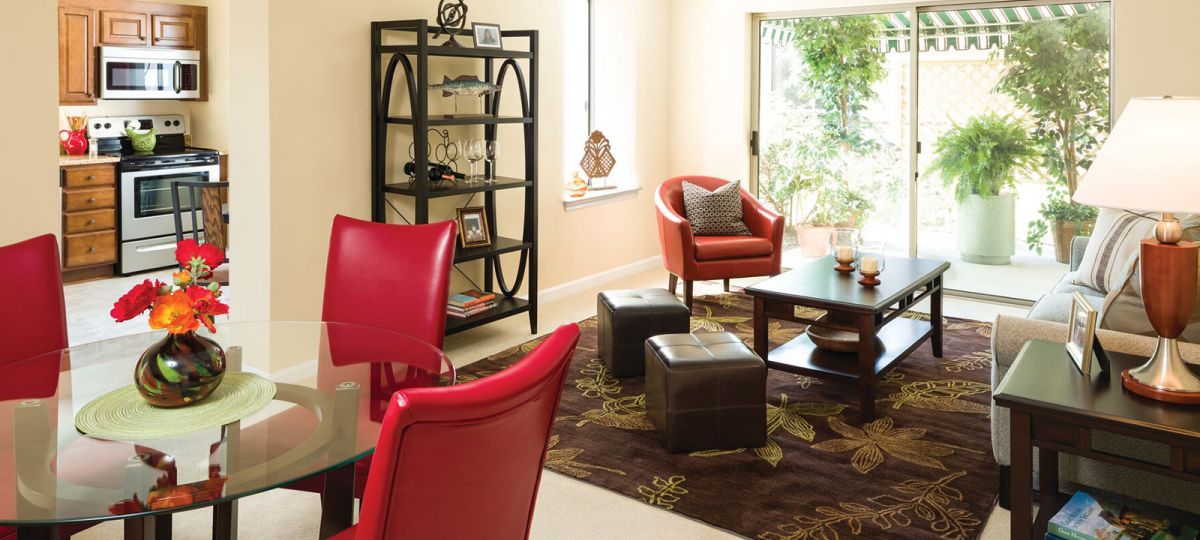 Living room in Jackson apartment home.