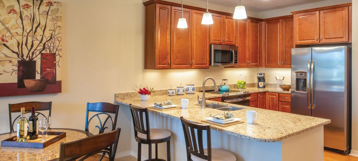 Kitchen in Brecken apartment home.
