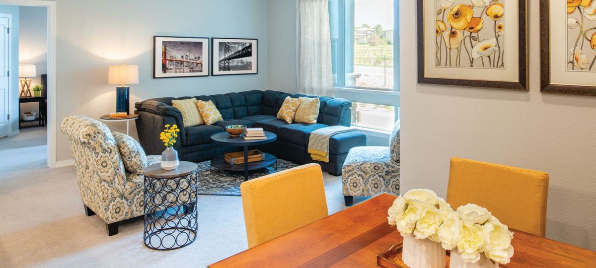 Open concept kitchen and living room.