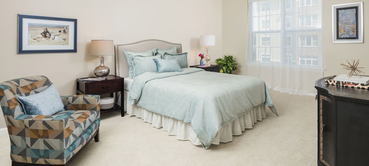 Bedroom in Walton apartment home.