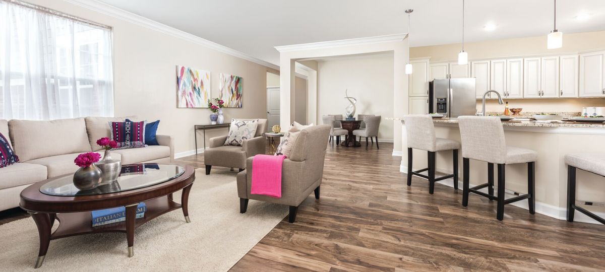 Open plan of Walton living room.