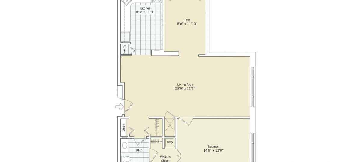 2D floor plan for the Georgetown apartment at Charlestown Senior Living in Catonsville, MD