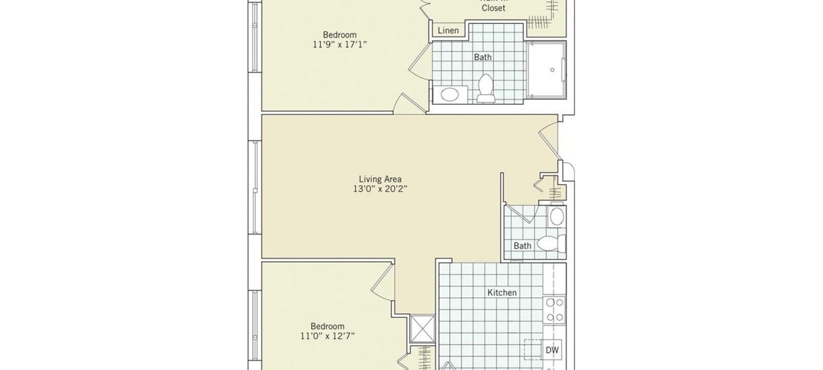 The 2D floor plan for the Hastings apartment.
