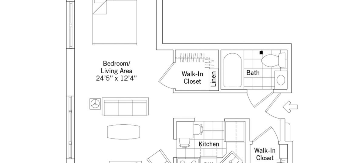 2D floor plan for the Abbott apartment at Greenspring Senior Living in Springfield, VA