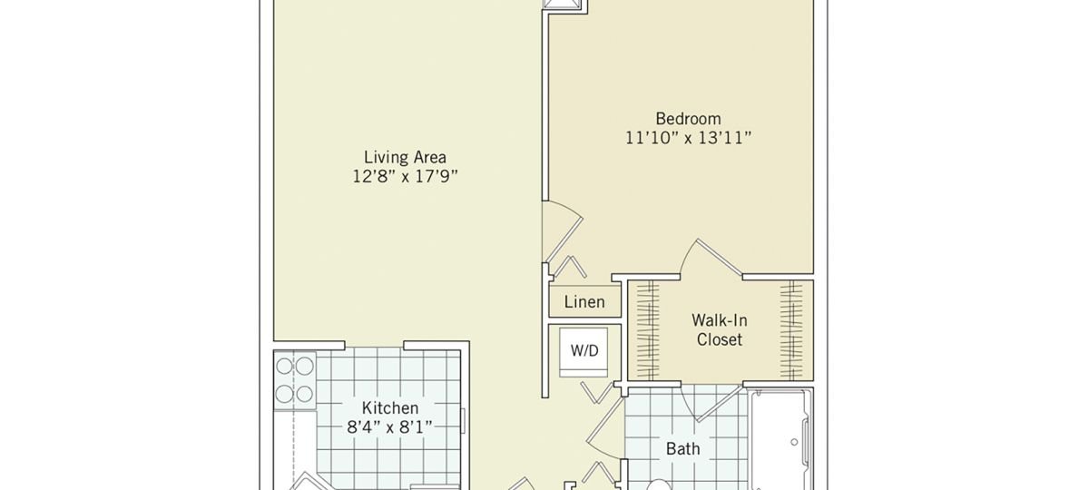 2D floor plan for the Brighton apartment at Cedar Crest Senior Living in Pompton Plains, NJ