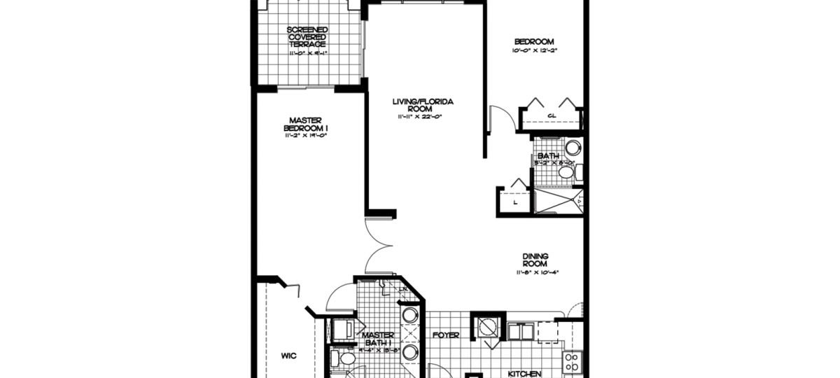 2D floor plan for the Brittany apartment at Devonshire Senior Living in Palm Beach Gardens, FL