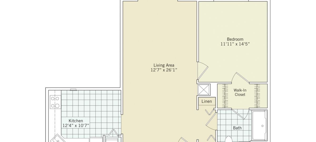 2D floor plan of the Fremont apartment at Seabrook Senior Living in Tinton Falls, NJ.