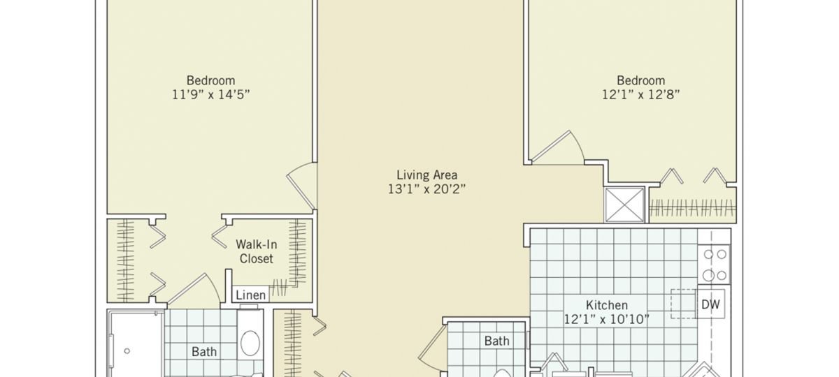 2D floor plan for the Hastings apartment at Cedar Crest Senior Living in Pompton Plains, NJ
