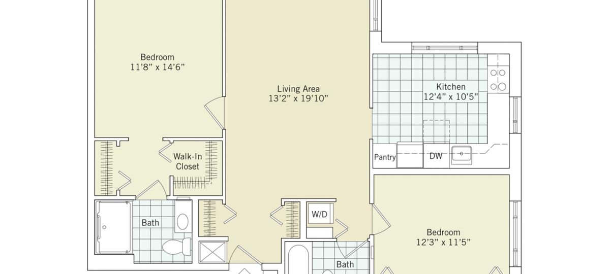 2D floor plan for the Jackson apartment at Maris Grove Senior Living in Glen Mills, PA.