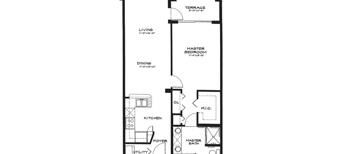 2D floor plan for the Mayfair apartment at Devonshire Senior Living in Palm Beach Gardens, FL