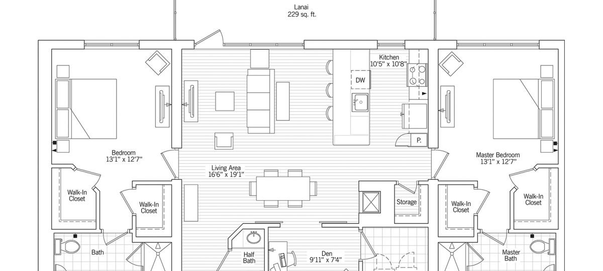 2D floor plan of the Palma apartment at Siena Lakes Senior Living in Naples, FL.