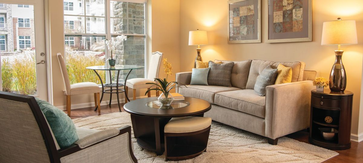 Living room in apartment.