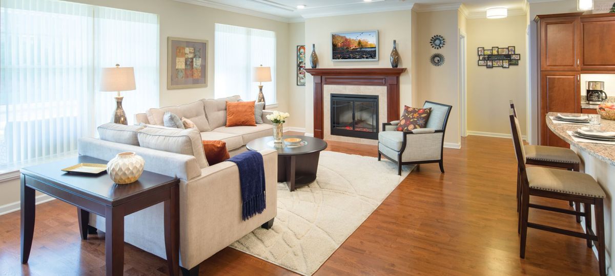 Living room in apartment.