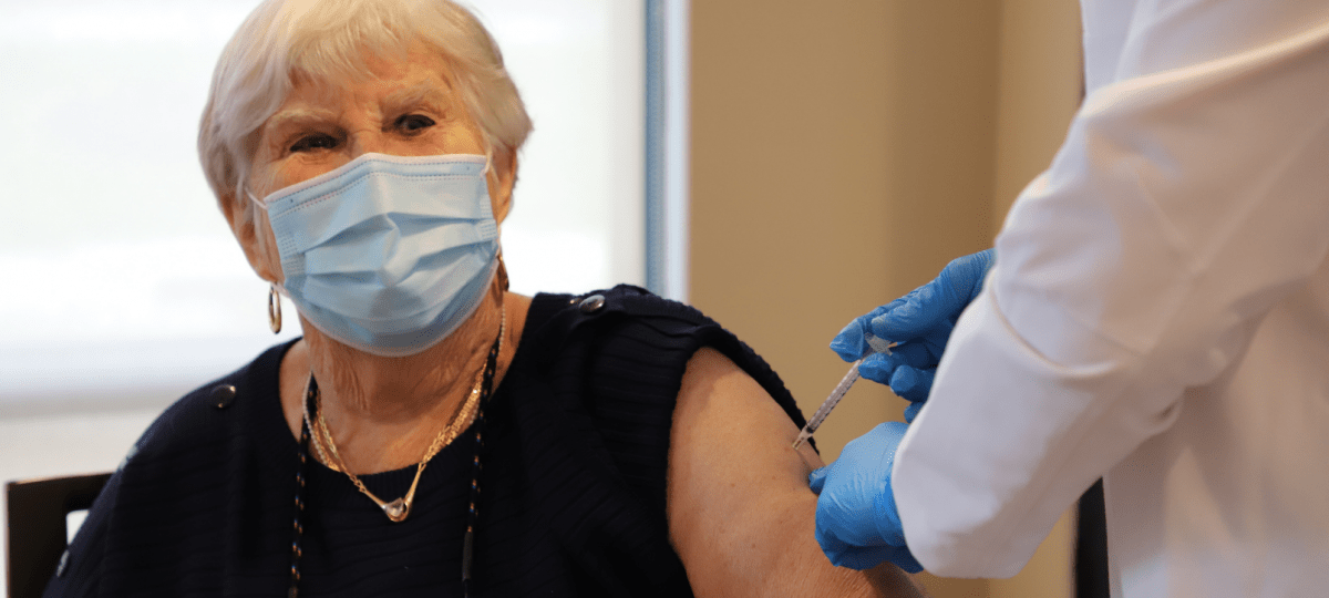 Resident receives COVID-19 vaccine