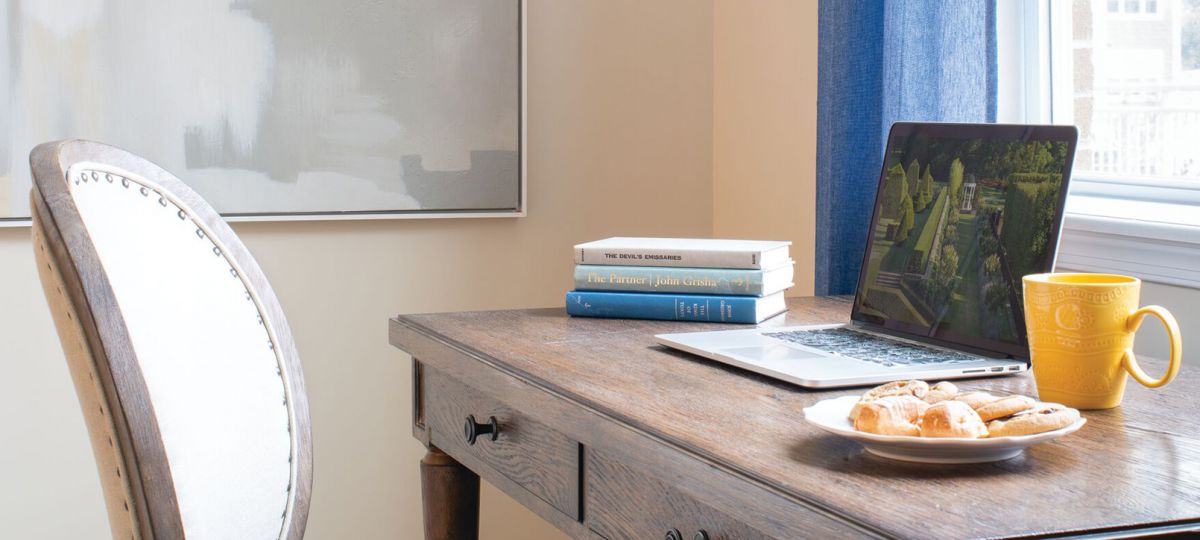Office area in living room.
