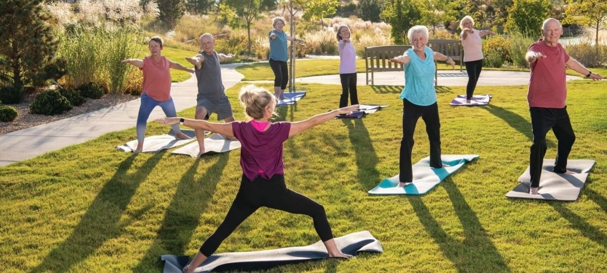CommunityPhotoExercise.jpg Residents of Erickson Senior Living communities take fitness classes like yoga, even in outdoors.